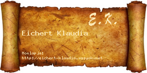 Eichert Klaudia névjegykártya